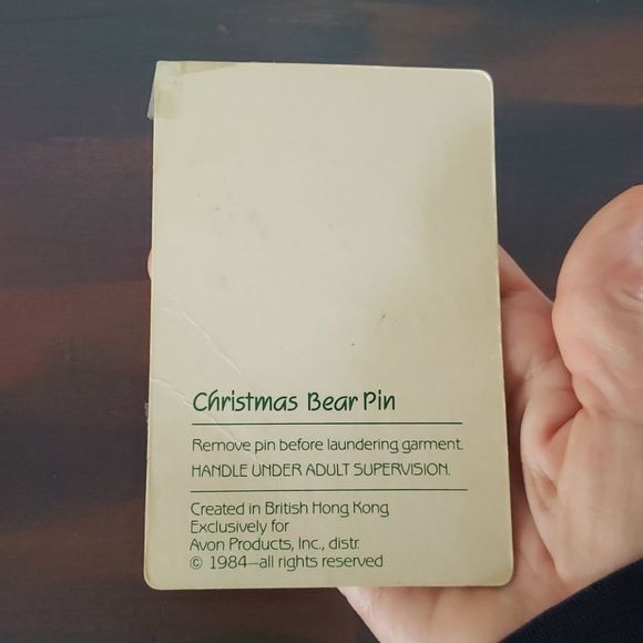Adorable Vintage Avon Christmas Bear Pin 1984 - Picture 4 of 5